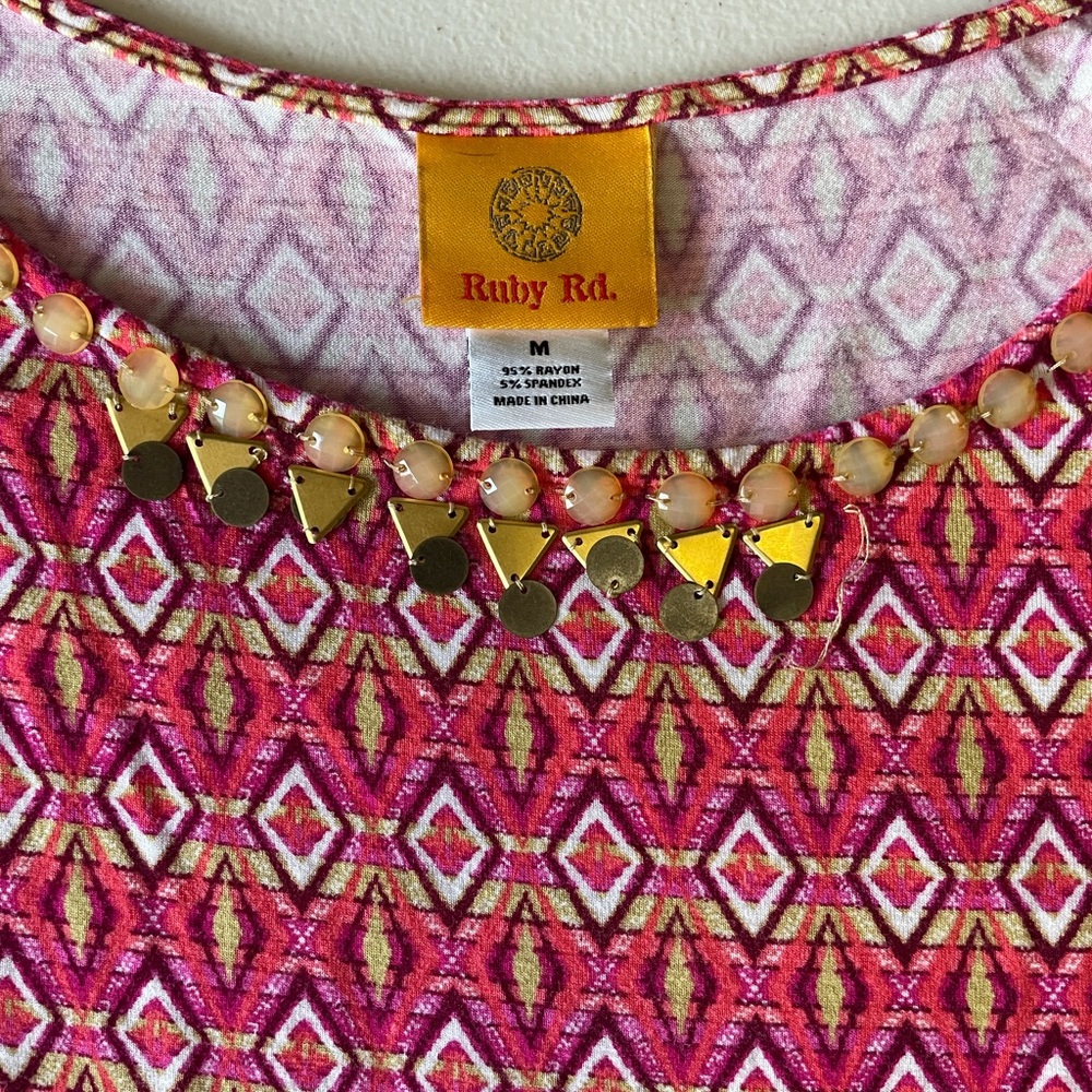 Ruby Rd red and gold shirt - size medium